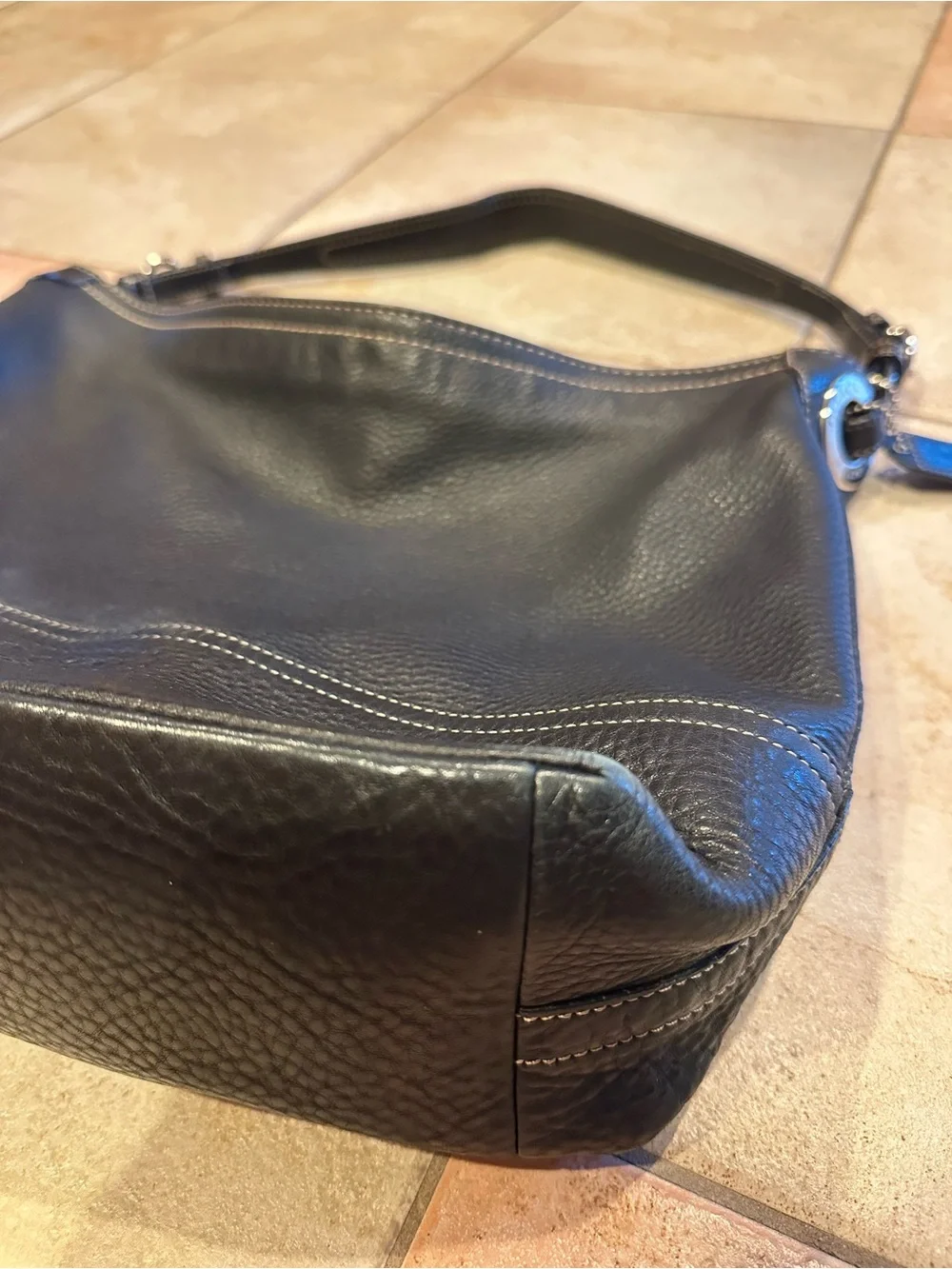 Vintage Coach Black Leather Bag